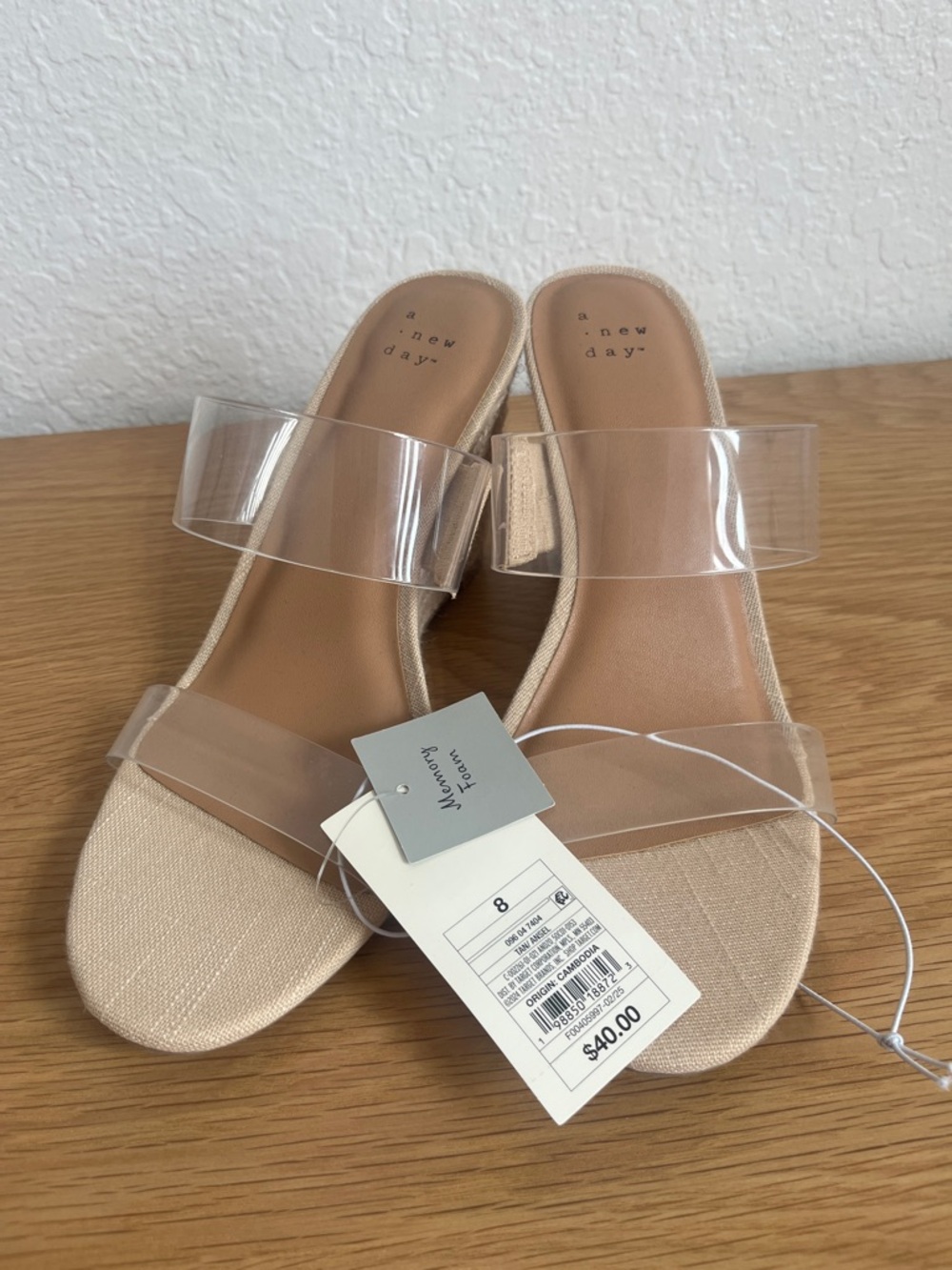 a new day Clear-Strap Mules in Beige